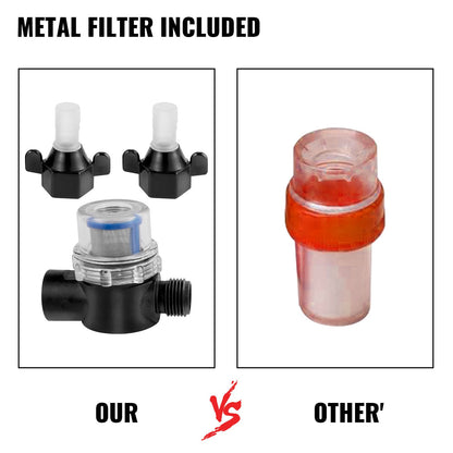 Färskvattenpump, 12 V självsugande sprutpump, 11 l/min (3 GPM) husbilsvattenpump, med tryckbrytare 3,8 bar (55 PSI) självsugande vattenpump, avtagbar sil 12 V membranpump, för husbil, husbil, marin, båt, gräsmatta