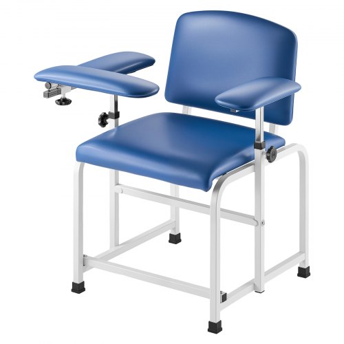 Flebotomistol, blodtagningsstol med justerbara armstöd och fällbar armstöd, 181 kg/400 lbs laddningsbar blodtagningsstol med mjuk sits, lätt att rengöra PVC-läder för sjukhus, laboratorier, kliniker