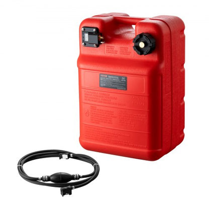 Marintank, 6,34 gallon/24 liters bärbar marintank för utombordsbåtar, överföringstank för marinbåtar med 9,8 fots slang, manometer för utombordsmotorer för båtar, yachter, fiskebåtar, däcksbåtar, röd