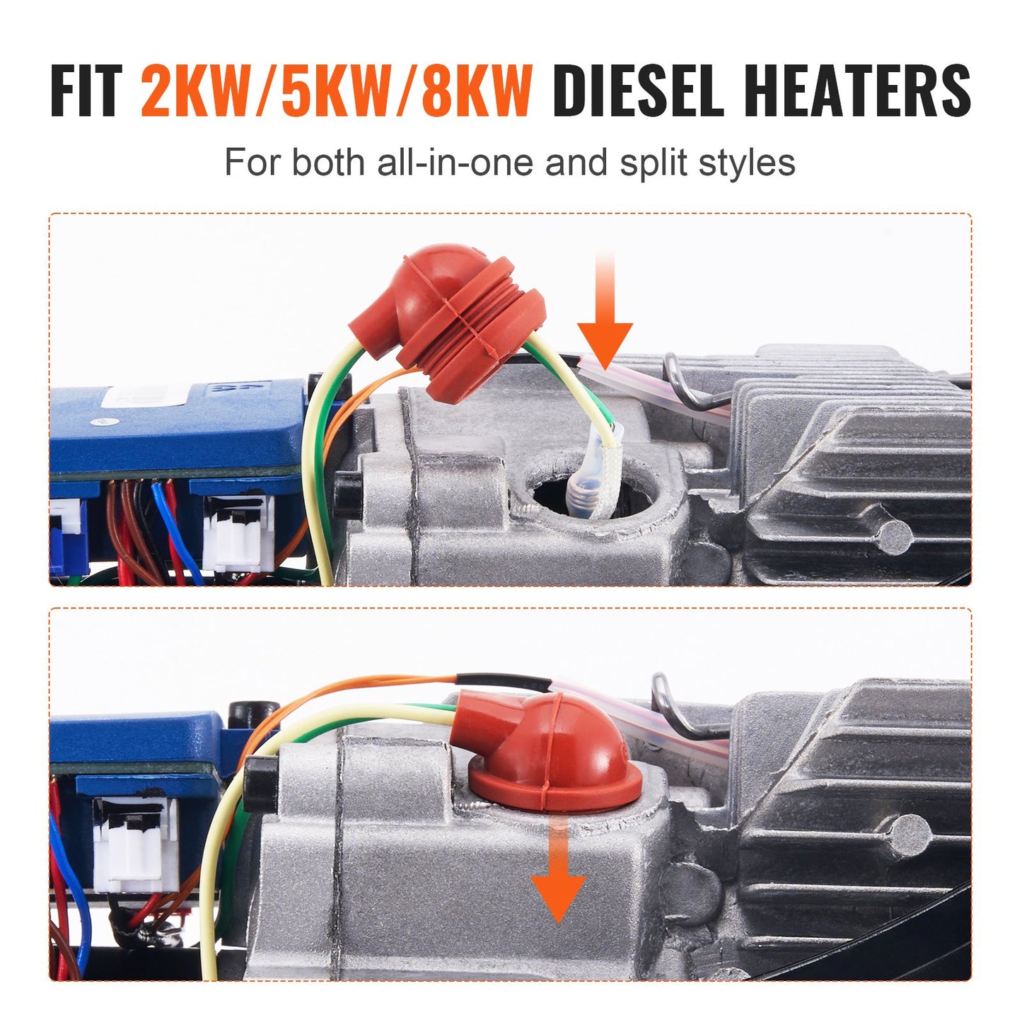 Glödstiftssats för dieselvärmare, reparationssats för keramiskt glödstift, luftdieselparkeringsvärmare med demonteringsverktyg, renoveringssats för dieselvärmare för 2KW/5KW/8KW dieselvärmare