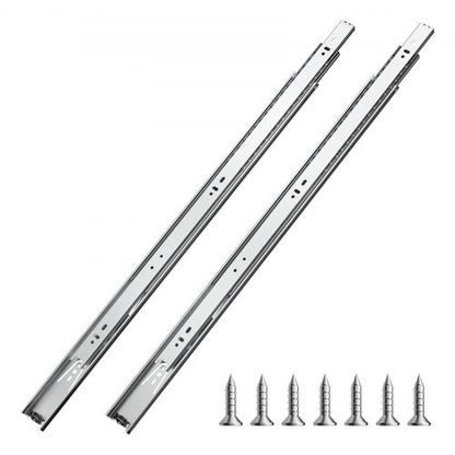 Lådskenor, 24 tum, 10 par fullutdragbara kullagerskenor för skåp, 100 LB lastkapacitet kraftiga sidomonterade lådskenor, lådskena för kök gör-det-själv-byte