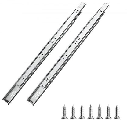 Lådskenor, 20 tum, 10 par fullutdragbara kullagerskenor för skåp, 100 LB lastkapacitet kraftiga sidomonterade lådskenor, lådskena för kök gör-det-själv-byte