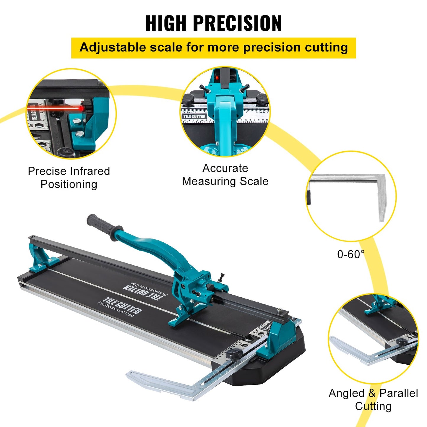 800 mm kakelskärare Manuell kakelskärare med enkel skena 3/5 tums lock med exakt laserpositionering Manuella kakelskärare Verktyg för precisionsskärning