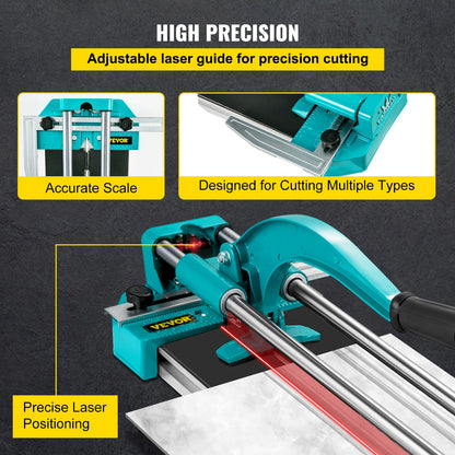 31 tum/800 mm kakelskärare Dubbla skenor och fästen Manuell kakelskärare 3/5 tums lock med precisa laserverktyg Manuella kakelskärare för precisionsskärning