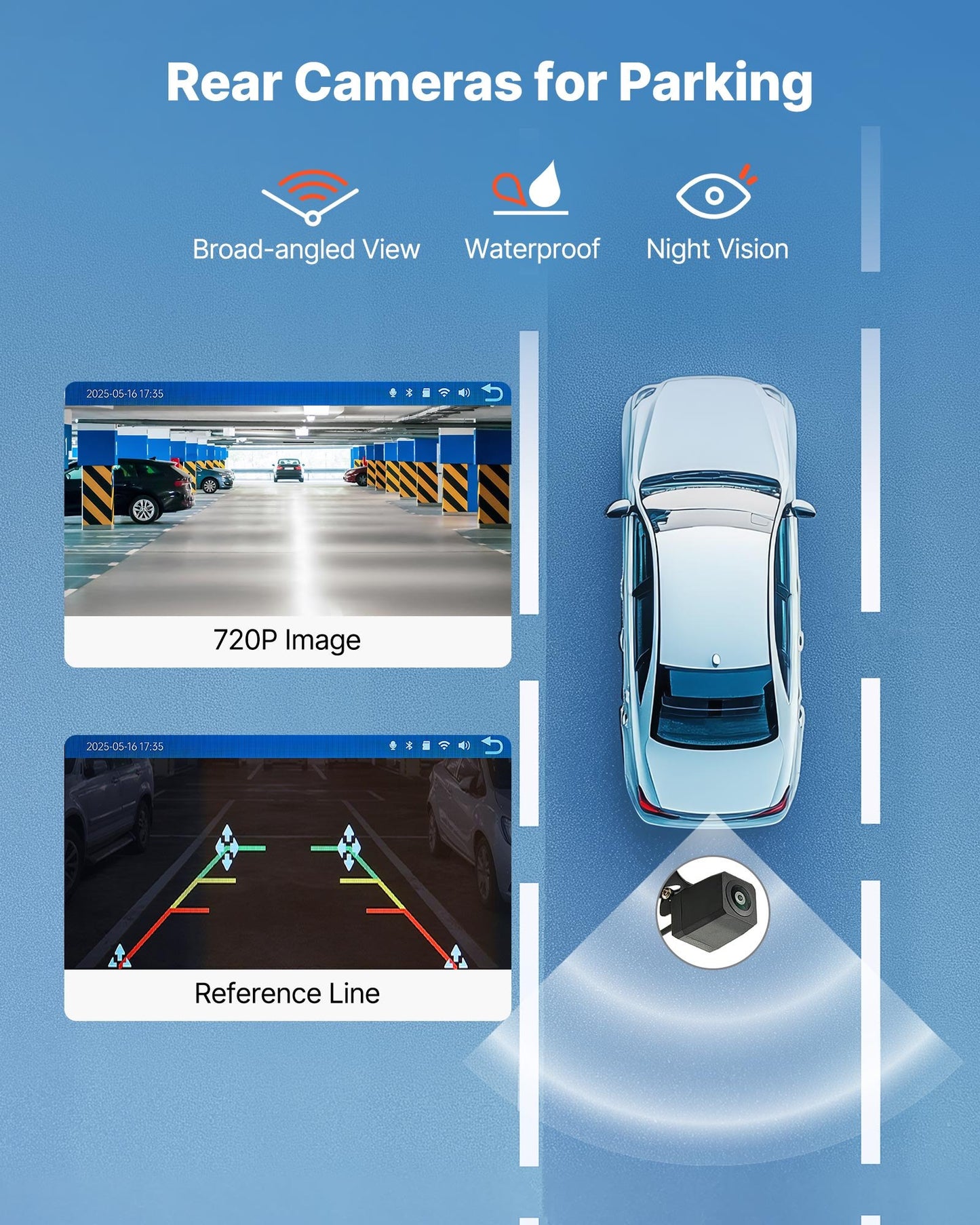 Trådlös bilstereo, 228,6 mm HD bärbar radio med pekskärm, kompatibel med Apple CarPlay och Android Auto, CarPlay-skärm med backkamera, röststyrning, spegellänk, Bluetooth, GPS-navigering