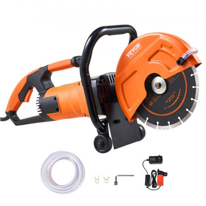 9"/22,9 cm elektrisk betongsåg våt-/torrsåg med vattenpump och blad