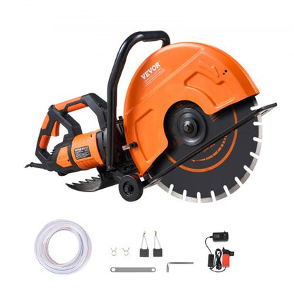 16"/40,6 cm elektrisk betongsåg våt-/torrsåg med vattenpump och blad