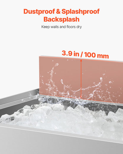 Kommersiell islåda, 78,4 l islåda under bardisken, 30 x 19 x 37 tum kylbox i rostfritt stål med skjutbart lock, flaskhållare, justerbara kulfötter, kylvagn för cocktails för bar, restaurang, pub