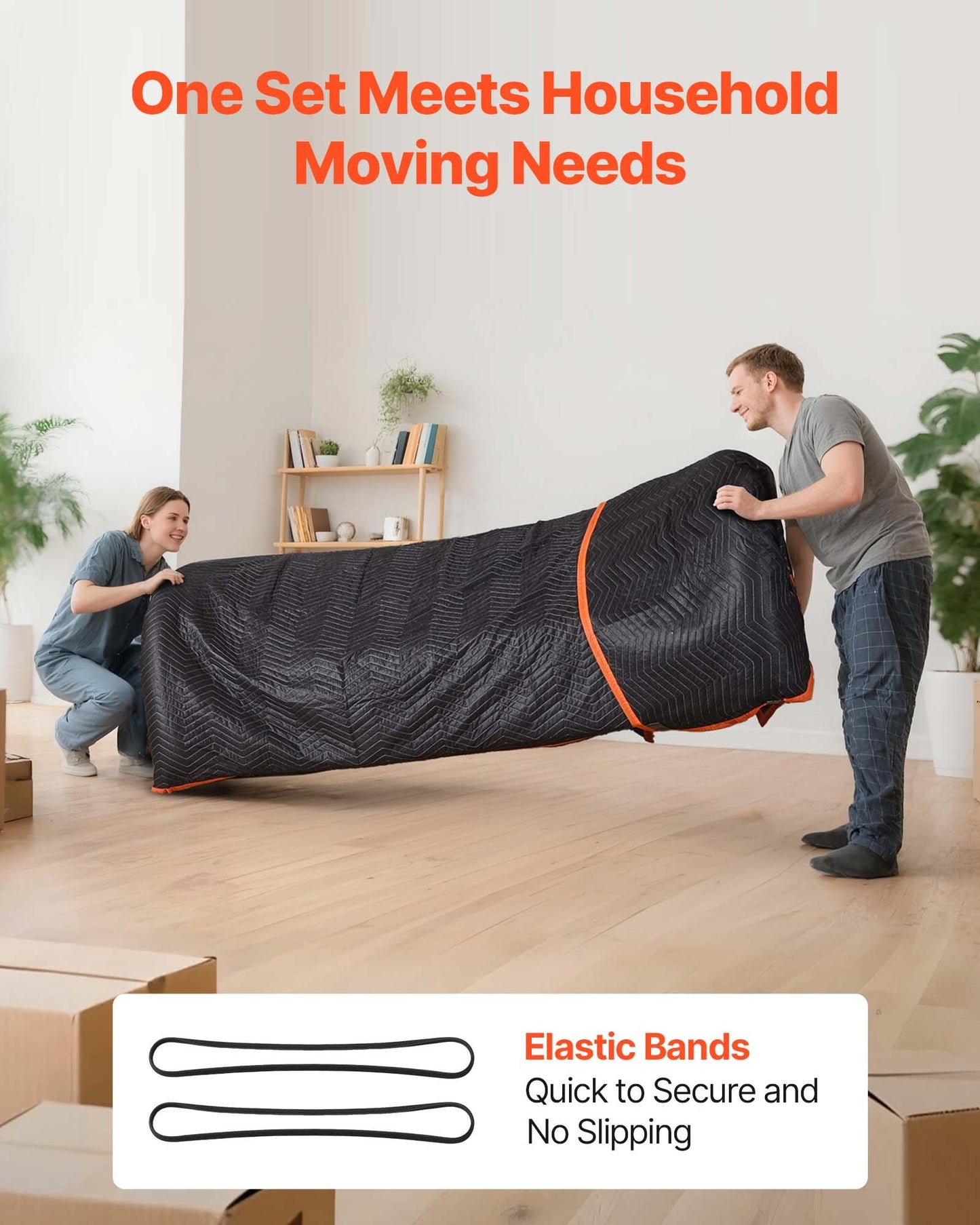 Flyttfiltar 6 st, 1829 x 1016 mm (14,5 kg/dz) Stora packfiltar med bomullsfyllning, kraftig non-woven vadderad flyttfilt för frakt, inslagning, skydd av möbler