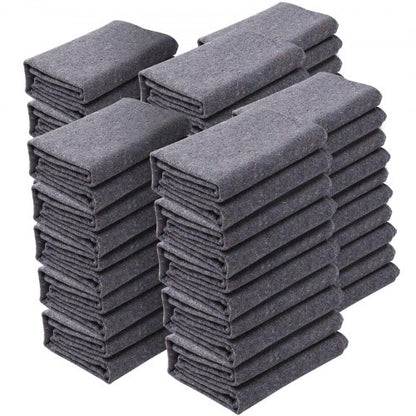 Flyttfiltar, 182,9 x 137,2 cm, 9,5 kg/dz vikt, 24 förpackningar, professionell packfilt i återvunnen bomull, stora kraftiga flyttmattor perfekta för att skydda möbler, golv, vitvaror
