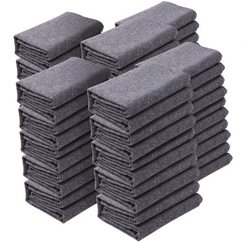 Flyttfiltar, 182,9 x 137,2 cm, 9,5 kg/dz vikt, 24 förpackningar, professionell packfilt i återvunnen bomull, stora kraftiga flyttmattor perfekta för att skydda möbler, golv, vitvaror