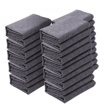 Flyttfiltar, 182,9 x 137,2 cm, 9,5 kg/dz vikt, 12 förpackningar, professionell packfilt i återvunnen bomull, stora kraftiga flyttfiltar perfekta för att skydda möbler, golv, vitvaror