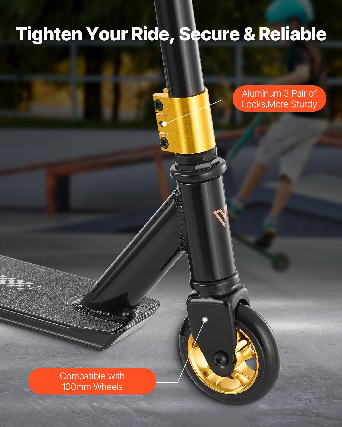 Trickscooter, kompletta trickscooters för barn i åldrarna 11-13 år, tonåringar, vuxna, pojkar och flickor, freestyle street rider för mellannivåer och nybörjare, lättviktigt aluminiumdäck, ABEC-9-kullager