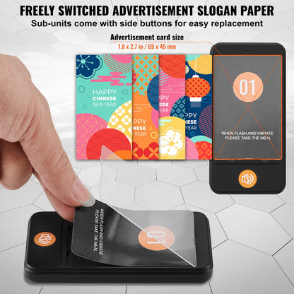 Restaurangpersonsökare, trådlös 400m lång räckvidd, kundanropssignal med vibration och blinkning, 10 summare för matvagnar, kyrkor, förskolor, sjukhus