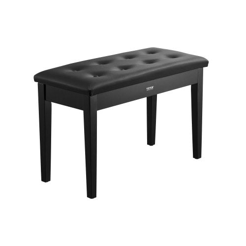 Duet Piano Keyboardbänk Förvaring Vadderad Sits Träbordspall Bokhylla 750x355x490mm