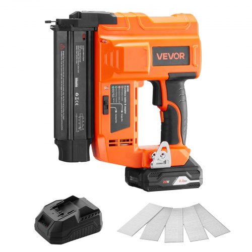 Sladdlös spikpistol, 18 gauge, 20V batteridriven spikpistol, med 500 st spikar, 2,0 Ah litiumjonbatteri och laddare, justerbart spikdjup, för heminredning, träbearbetning, gör-det-själv-projekt