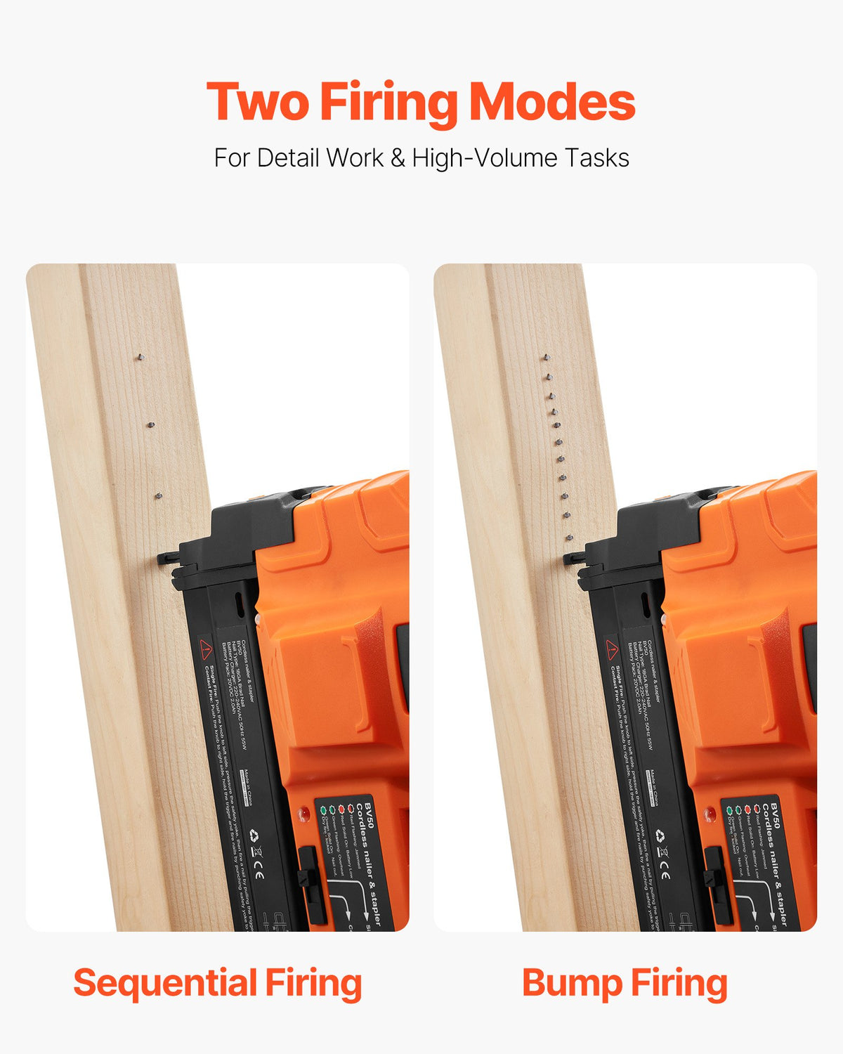Sladdlös spikpistol, 18 gauge, 20V batteridriven spikpistol, med 500 st spikar, 2,0 Ah litiumjonbatteri och laddare, justerbart spikdjup, för heminredning, träbearbetning, gör-det-själv-projekt