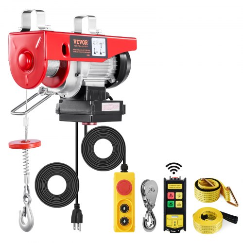 Elektrisk lyftkranvinsch 199,6 kg 9997,4 cm trådlös och 426,7 cm trådbunden fjärrkontroll