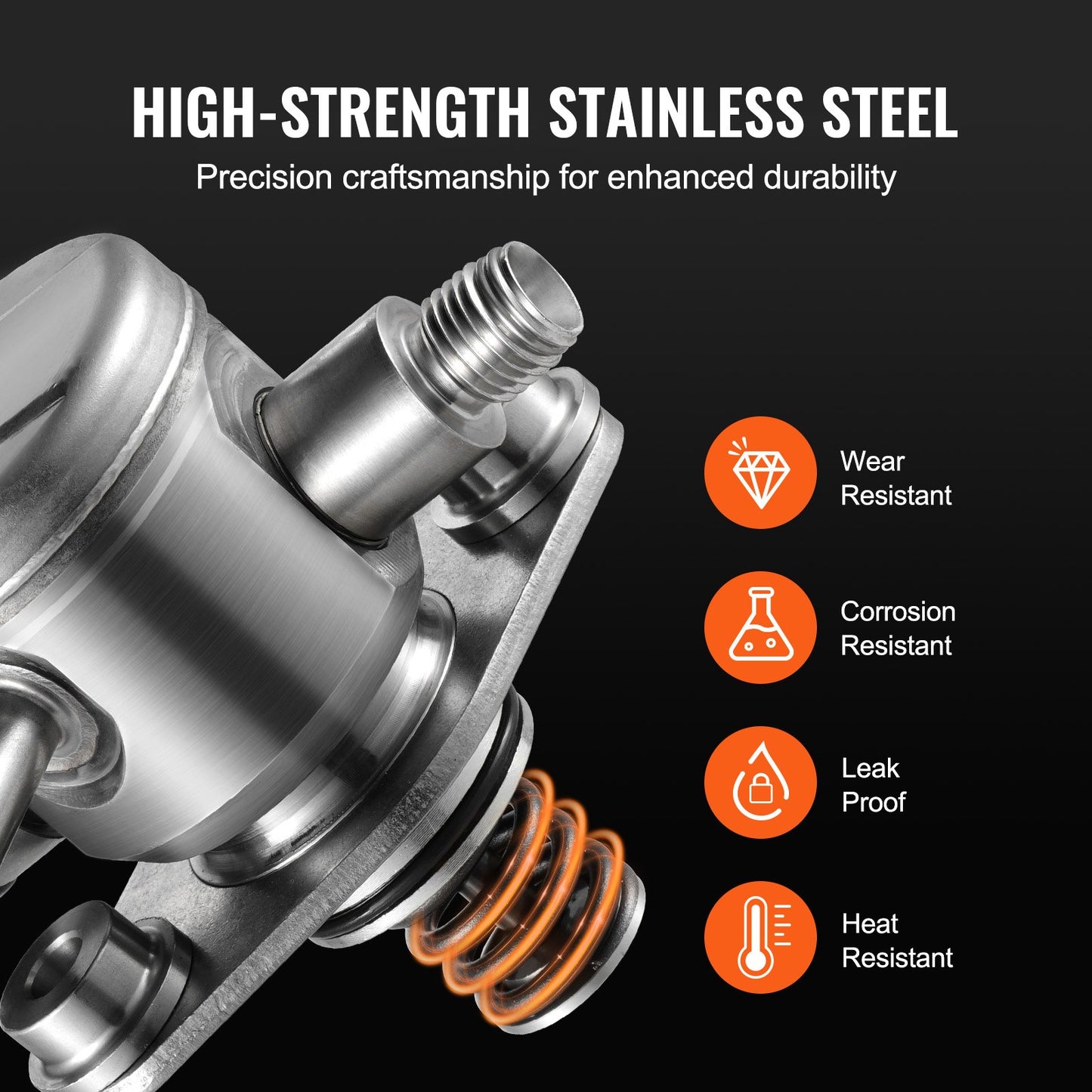 Högtrycksbränslepump med packning och bultar, kompatibel med Buick LaCrosse, Regal, Verano, Chevrolet Captiva Sport, Equinox, Impala, Malibu, GMC Terrain 2010-2017 L4 2.4L, rostfritt stål