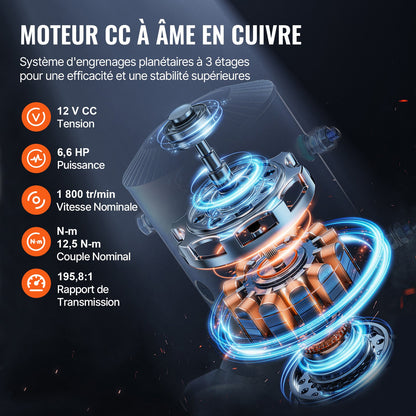 Elektrisk vinschtruck 6123,5 kg syntetiskt rep vattentät fjärrkontroll
