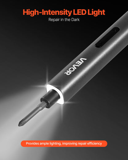 Electric Precision Screwdriver Set, 52 Magnetic Bits, Mini Electric Screwdriver with Magnetic Storage Box, S2 Steel Bits, LED Light, Type-C Charging, for Phone, Laptop, and Electronics Repair