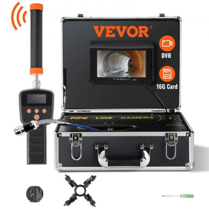Sewer Camera Pipe Inspection Camera 17.8 cm 1000TVL Camera 30.5m w/Locator 512Hz