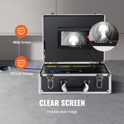Sewer Camera Pipe Inspection Camera 17.8 cm 1000TVL Camera 30.5m w/Locator 512Hz