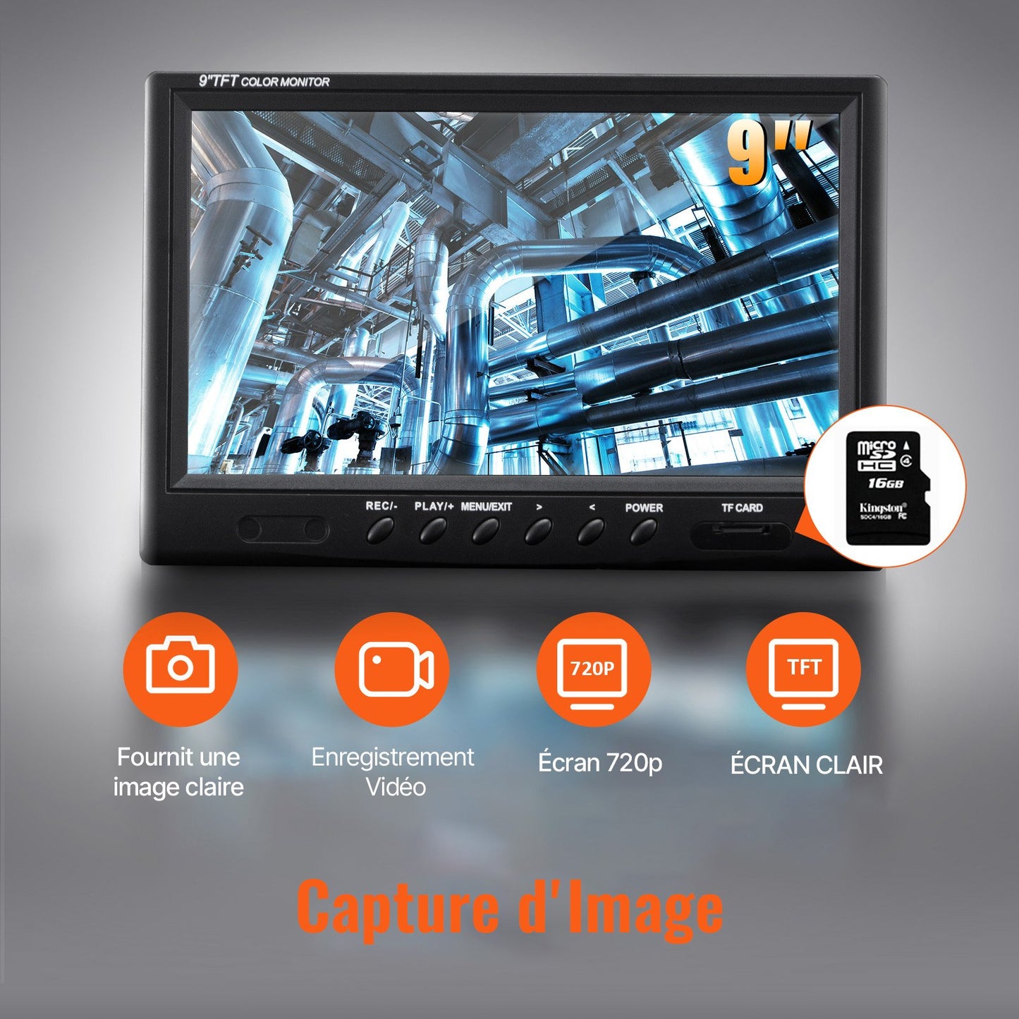 Avloppskamera Rörinspektionskamera med 512 Hz-sond 22,9 cm 720p-skärm 50,3 m