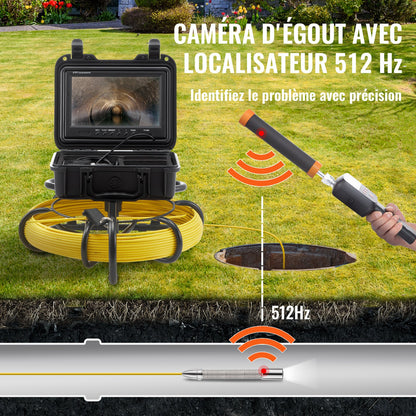 Avloppskamera Rörinspektionskamera med 512 Hz-sond 22,9 cm 720p-skärm 50,3 m
