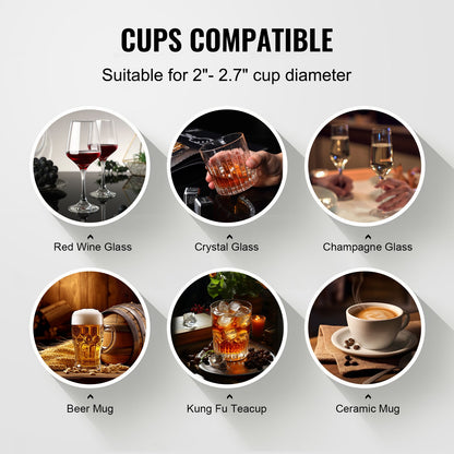 Elektrisk kommersiell glastvättmaskin, barglasrengöring med 5 borstar, vinglasrengöringsmaskin med 1200 koppar/timme, barglastvättmaskin för champagneglas, ölmuggar, muggar, perfekt för barer och kaféer