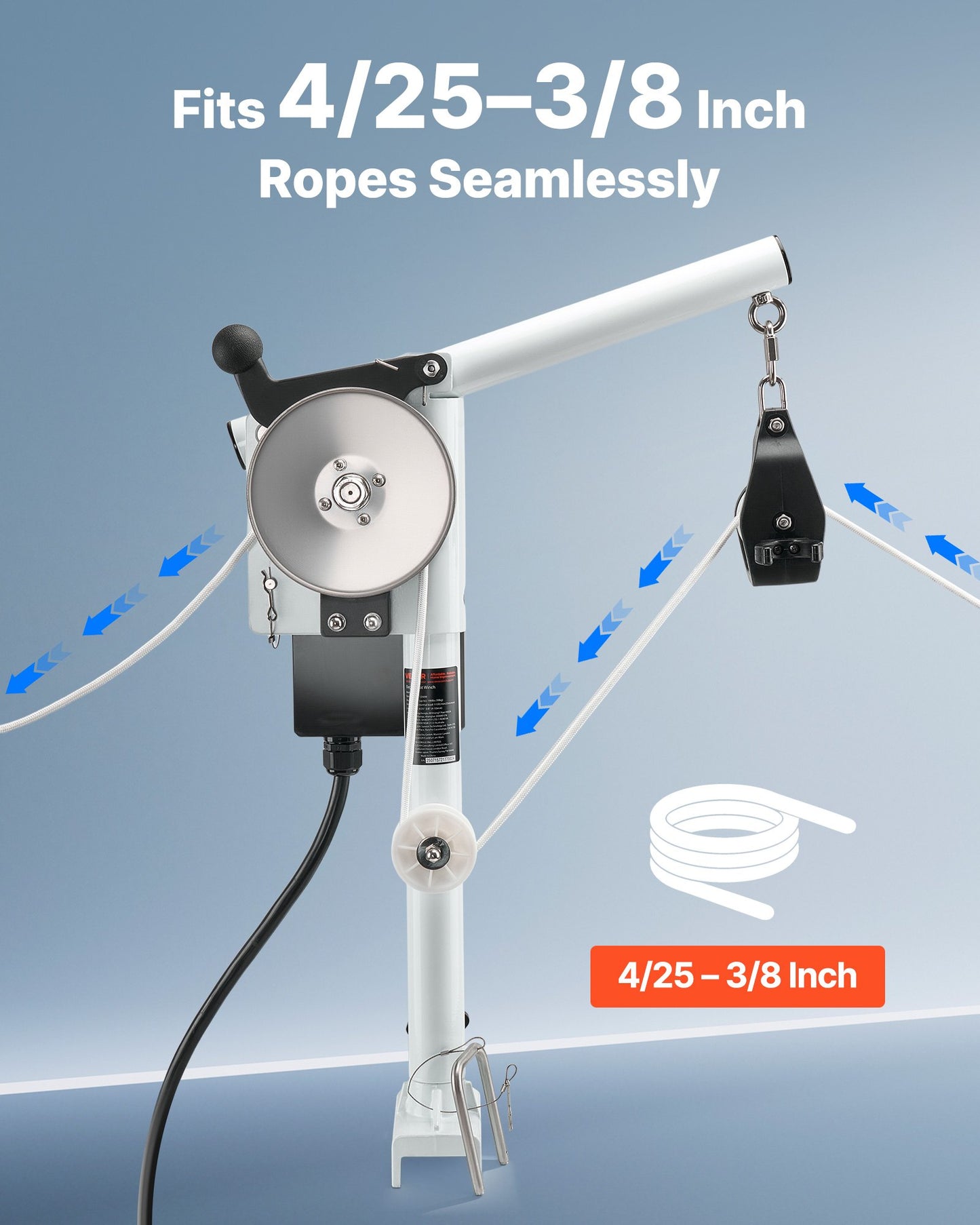Linupphalare, 12V DC 1200W, Linupphalarvinsch rymmer 90 kg lyftkapacitet, Linhastighet på 35 m/min, 360° rotation och korrosionsbeständig, krabbburupphalare för krabba, räkor och hummerburar
