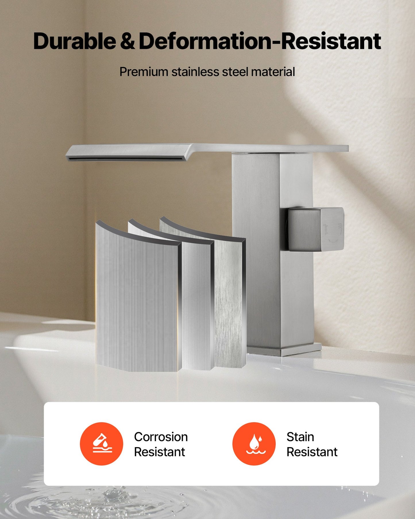 Roman Tub Faucet, 3 Hole Waterfall Bathtub Faucet, Widespread Roman Tub Faucets with Shower Head & 1 Handle, Romans Bathtub Faucets for Pet Washing, Adult Bathing, Brushed Stainless Steel