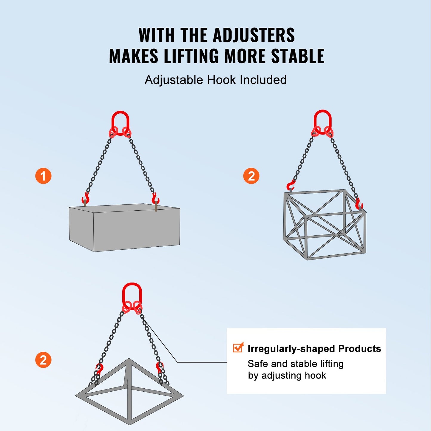 7,9 mm x 152,4 cm kättingrem med 2 ben, G80 lyftkedja med gripkrokar, 2993,7 kg
