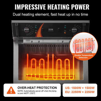 Kommersiell fritös, 3000W elektrisk kalkonfritös med korg, stor kapacitet 30,6 Qt / 29L bänkskiva med enkel oljefritös, rostfritt stål, temperaturkontroll, för köksrestaurangbruk, silver