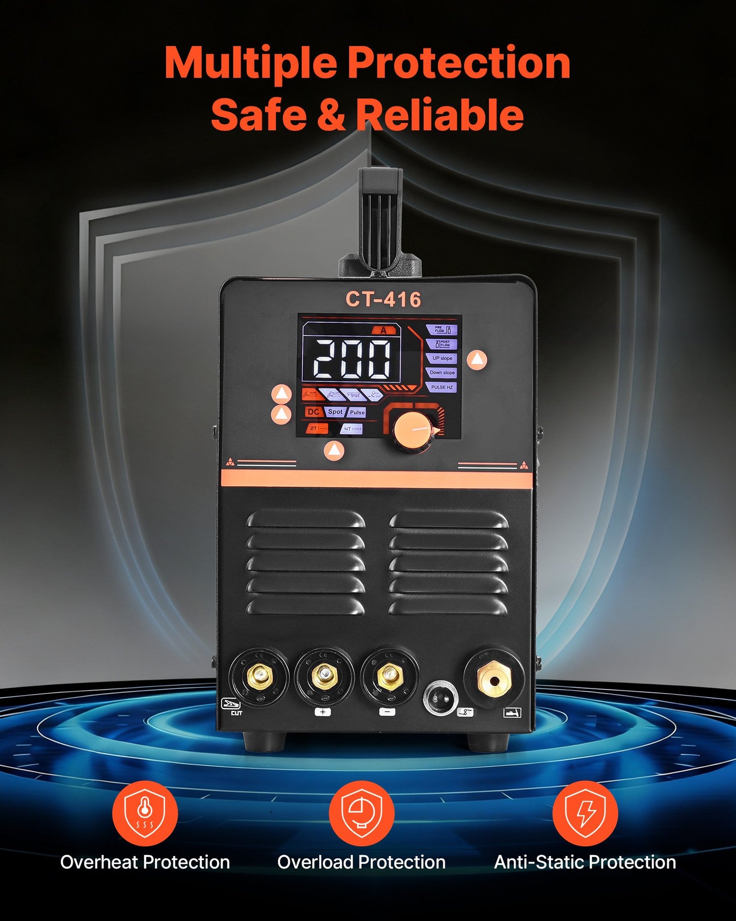 3-in-1 Plasma Cutter Welder Combo - CUT/TIG/MMA, 50A Plasma Cutting Machine & 200A TIG Stick Welder, LED Digital Display with 2T/4T/PA/PT Function for Home Repairs, Workshops, 220V