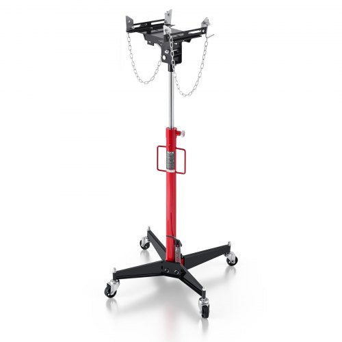 Hydraulisk domkraft, 1100 lbs / 0,5 ton lyftkapacitet Teleskopisk domkraft med fotpedal, 360° svängbart hjul, 127-202 cm hög lyfthöjd, lyftanordning för garage/verkstad