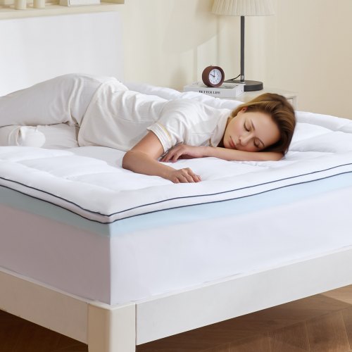 Bäddmadrass Premium Memory Foam Fiber Fill Queen 1524x2032x101,6 mm Tjocklek