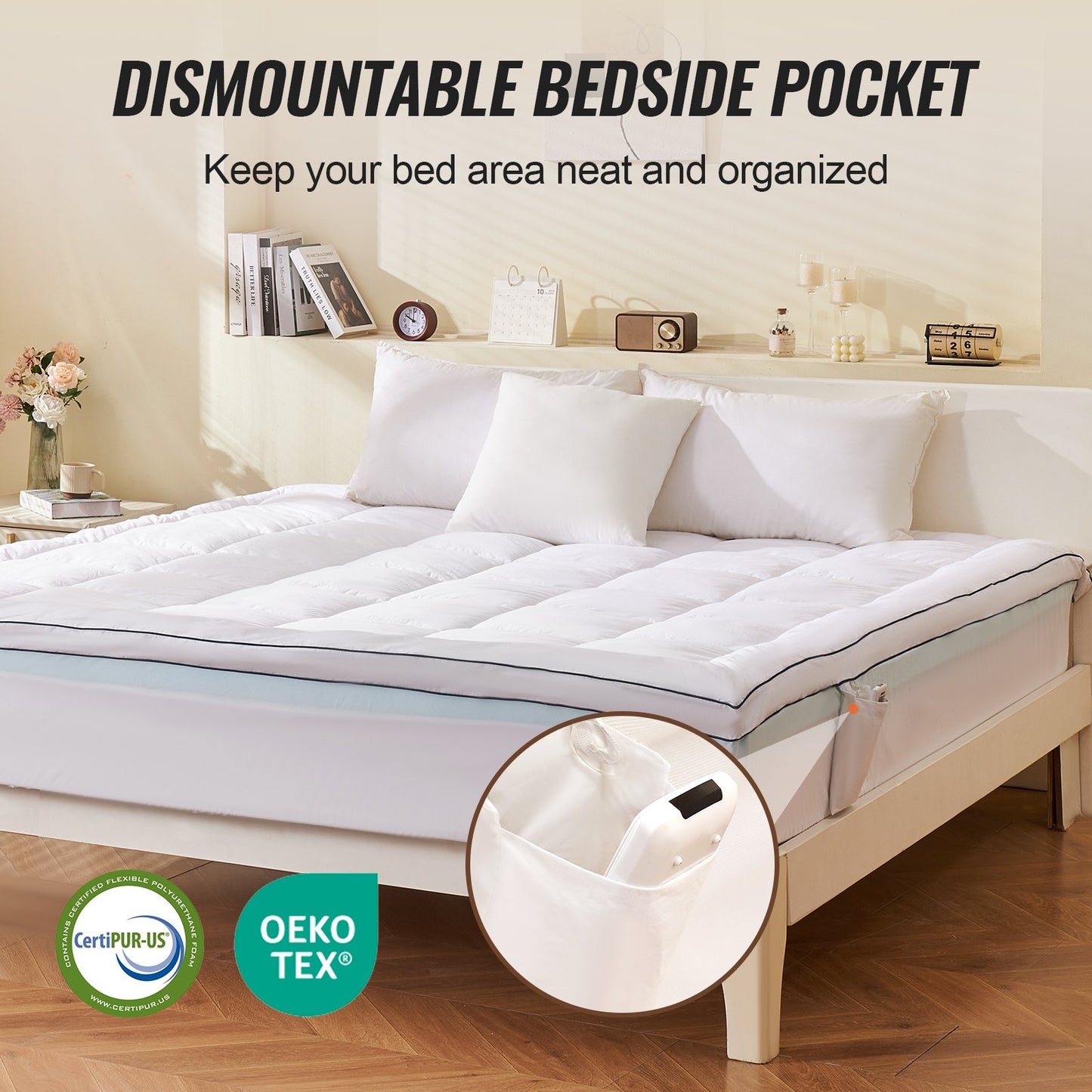 Bäddmadrass Premium Memory Foam Fiber Fill King 1930x2032x101,6 mm Tjocklek