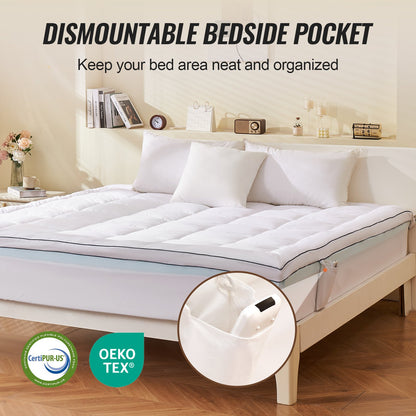 Bäddmadrass Premium Memory Foam Fiber Fill King 1930x2032x101,6 mm Tjocklek