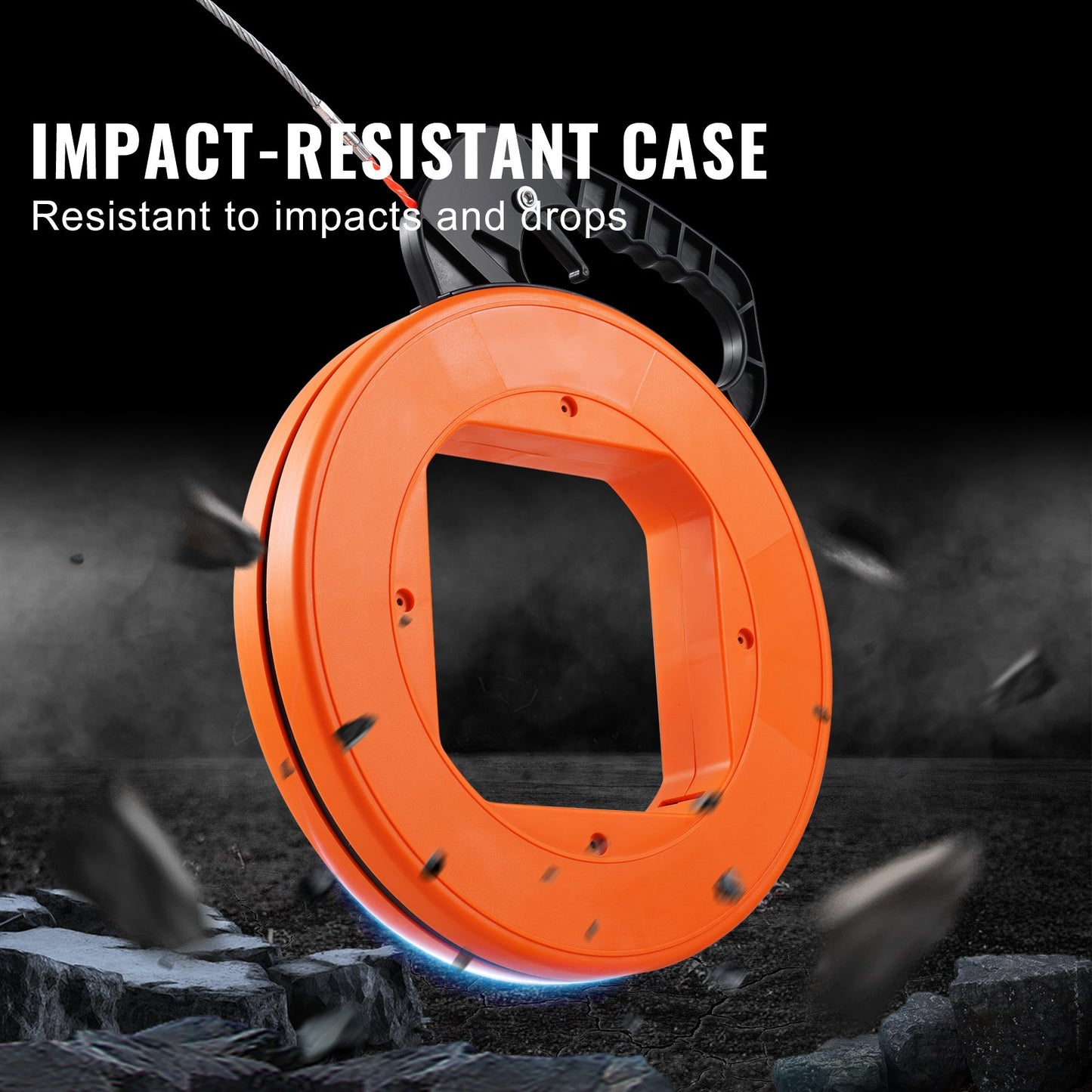 Fiskbandstrådsavdragare 30,5 m, 6,35 mm (100 fot, 1/4 tum) PET med högt plasthölje