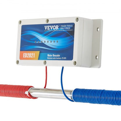 Elektroniskt vattenavkalkningssystem, saltfritt avkalkningsmedel för hela huset, hårt vattenbehandlingsmedel för att minska kalkavlagringar, för alla typer av rör, hållbart i över 10 år