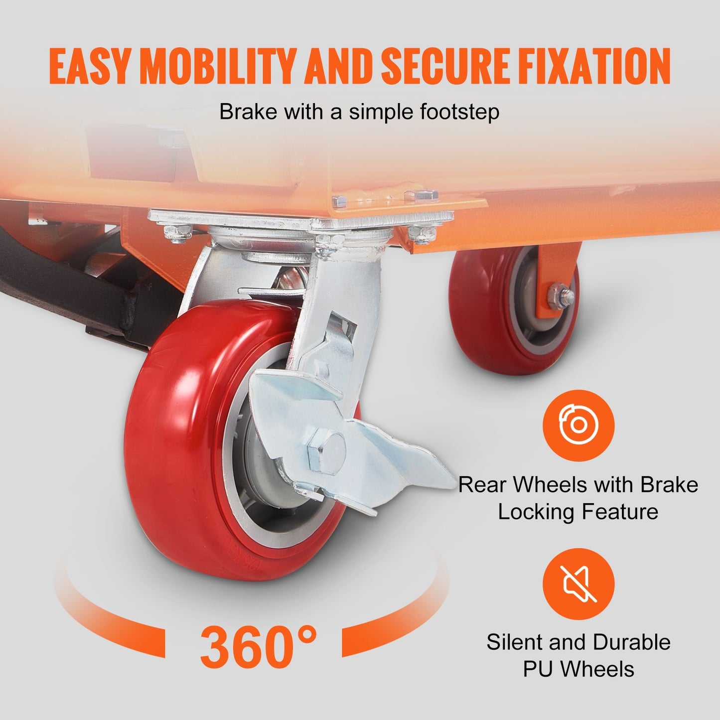 Hydraulisk lyftbordsvagn, 1100lbs kapacitet 35,4" lyfthöjd, manuellt enkel saxlyftbord med 4 hjul och halkfri dyna, hydraulisk saxvagn för materialhantering och transport