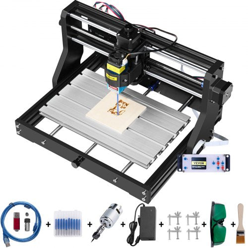 CNC 3018 Pro 2500MW 300×180×40mm CNC-maskin GRBL-styrd minilasergravör med offline-kontroller 3-axlig lasergraveringsmaskin för snidning, fräsning, plast, akryl, PVC, trä