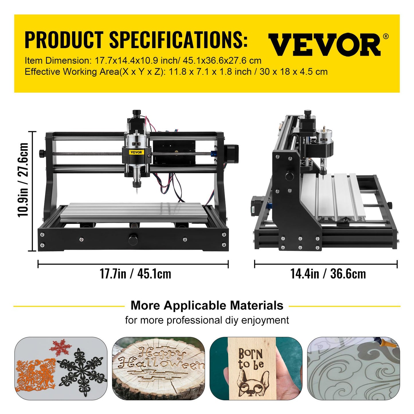 CNC 3018 Pro 2500MW 300×180×40mm CNC-maskin GRBL-styrd minilasergravör med offline-kontroller 3-axlig lasergraveringsmaskin för snidning, fräsning, plast, akryl, PVC, trä