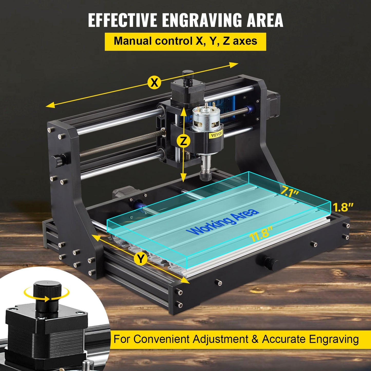 CNC 3018 Pro 300×180×45 mm CNC-maskin GRBL-styrd minigravör med offline-styrenhet 3-axlig gravyrmaskin för snidning, fräsning, plast, akryl, PVC, trä