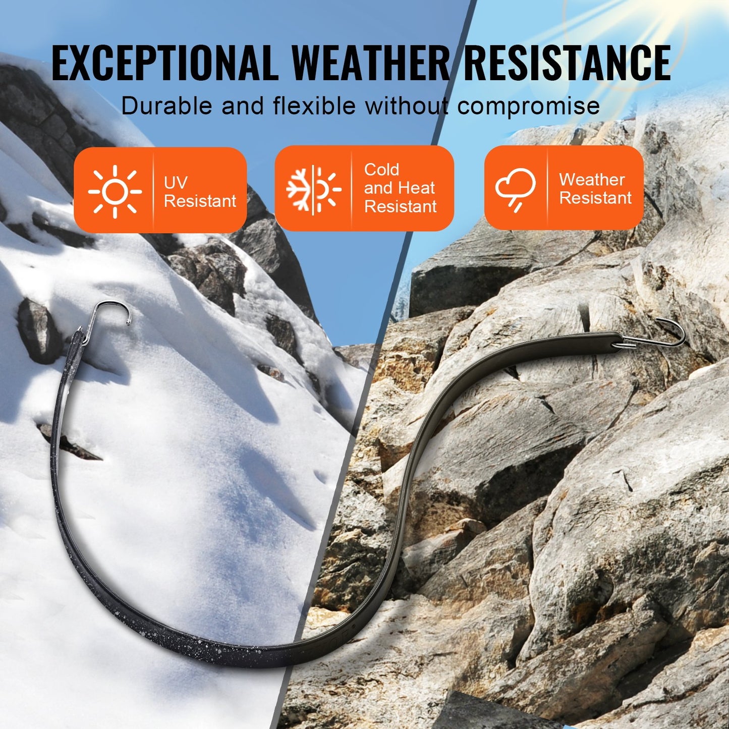 10-delat platt elastiskt rep, 20 mm kraftiga elastiska remmar med stål-S-krokar, 91 cm elastiskt elastiskt rep för last, presenningar, lastbilar och tält, svart