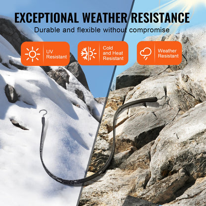 4-delat platt elastiskt rep, 20 mm kraftiga elastiska remmar med stål-S-krokar, 40" elastiskt elastiskt rep för last, presenningar, lastbilar och tält, svart