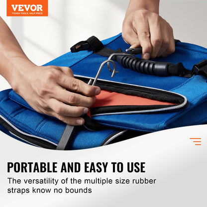 20-delad platt bungee-lina, 20 mm kraftiga bungee-remmar med stål-S-krokar, inkluderar 15", 21", 36", elastiskt bungee-rep för last, presenningar, lastbilar och tält, svart