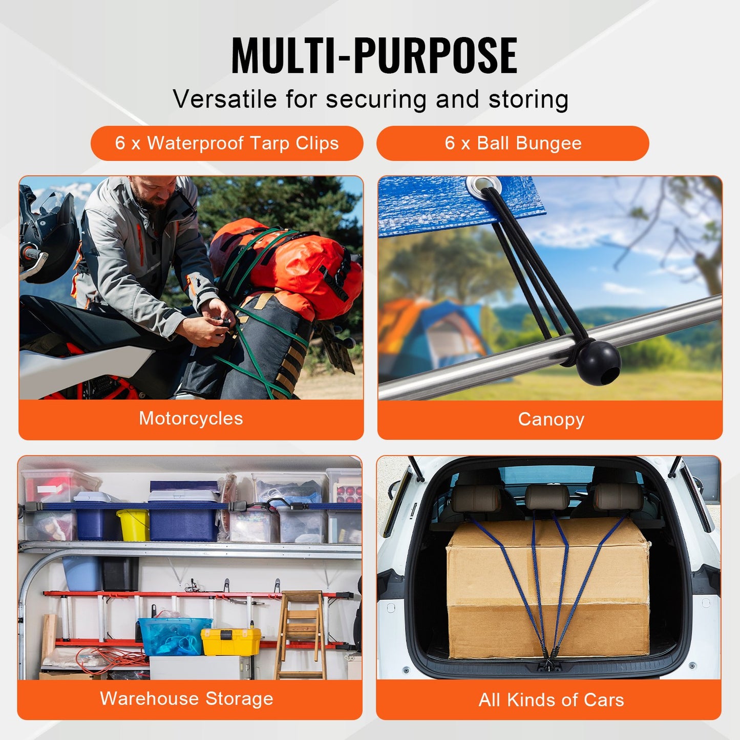 32-delat platt bungee-linset, 17 mm kraftiga bungee-remmar med A3-stål J-krokar, inkluderar 10", 18", 24", 32", 40", bungee-rep med bärbar förvaringsväska, 6 klämmor och baldakinband