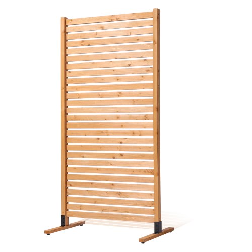 Träskärm, 91 cm B x 183 cm H Utomhusskärm, Fristående träskärm med stativ, Dekorativ skärm för uteplats, Utomhusavdelare för balkong, uteplats, gräsmatta, trädgård